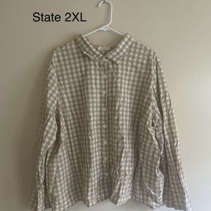 State the label cotton button down.